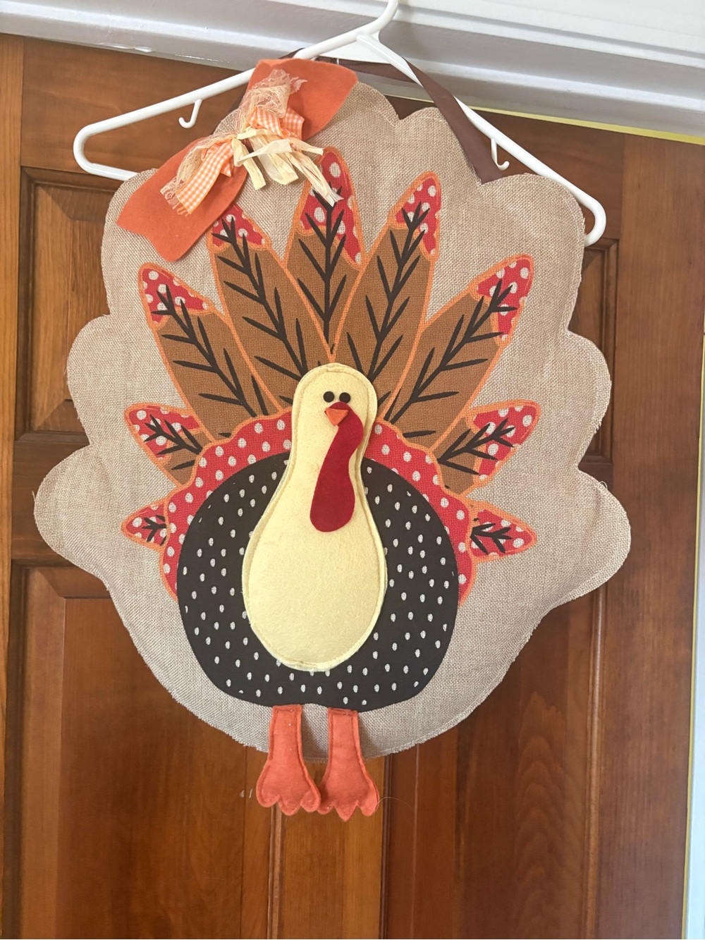 Home Holiday Orange & Tan Turkey Door Hanger - Brand Unspecified
